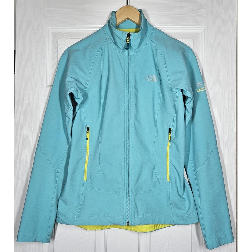 The North Face Summit Series Windstopper Jacket Womens M Teal Blue Zip Softshell